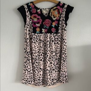 Savanna Jane Embroidered Leopard Print Dress